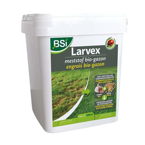 ENGRAIS GAZON LARVEX BSI 6 KGS 200 M² BASE AIL SOJA POUR GAZON AFFAIBLI