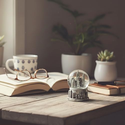 New York City Snow Globe NYC Souvenir 3.5 Inches Silver