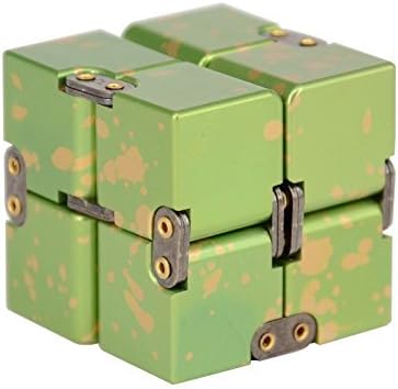 Metal Infinity Cube, Stress Relief Fidget Cube for Adult & Kids (Green)
