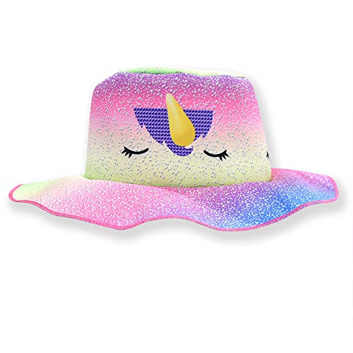 zhongjiany Sombrero de cubo holográfico brillante Unicorn Rave Festival Sun Kids Rainbow Party Hats(Free Style03)