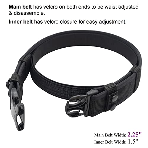 Duty Belt for Law Enforcement Police Security Correctional Officer 2"/2.25" Wide Tactical Outer & Inner Belt2