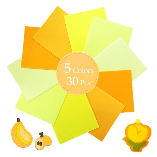 Image of 30Pcs Stiff Felt Sheets, 1mm Thick Felt Fabric Squares for Sewing & DIY