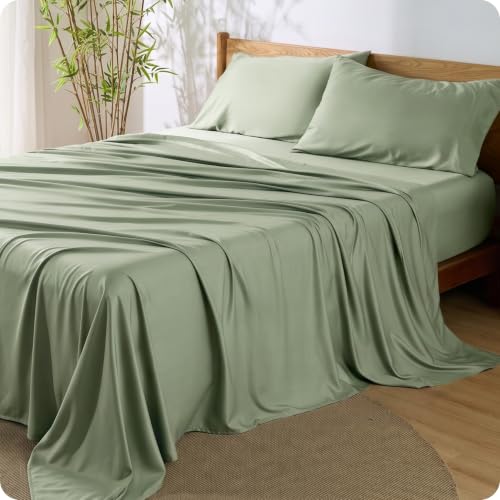Image of Bedsure PureWoven 100% Rayon Derived from Bamboo, Queen Sheets, 4 Pieces