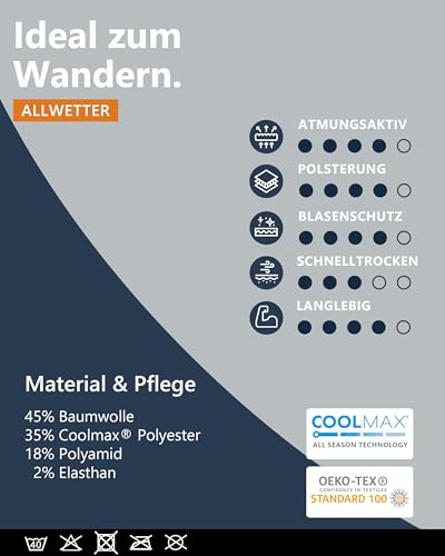 Chaussettes de randonnée courtes de qualité supérieure rembourrées Coolmax - 5