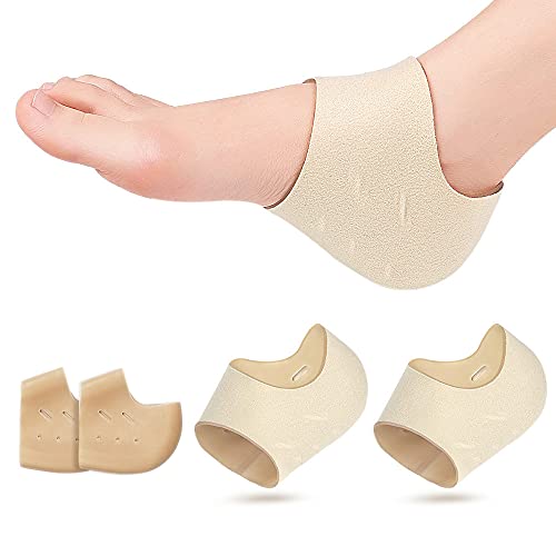 Dr.Pedi Heel Cups for Heel Pain Heel Protector Heel for Women and Men Heel Pads Cushion 1 Pairs Moisturizing for Blister, Cracked Foot Brushed Lycra & SEBS