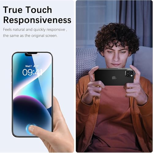 Image of TitanGuard Tempered Glass Screen Protector Guard for iPhone 13 /13 Pro / 14 / 16e - 9H Hardness, Military Grade, Anti-Static, Easy Installation Kit - 1 PACK