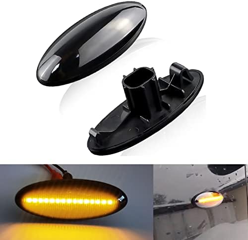 Front Fender Dynamic LED Side Markers Turn Signal Light Assembly Replacement for Toyota RAV4 Corolla Auris Yaris OEM Fit (Smoked Lens Turn Signal Light for Toyota RAV4 Corolla Auris)