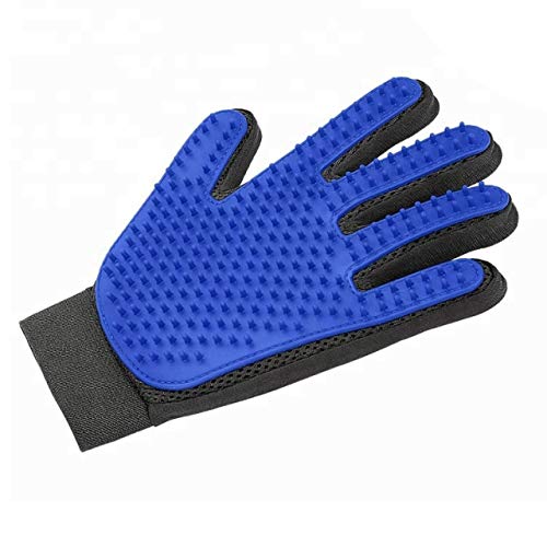 Pogopets 259 Silicone Tips Pet Grooming/Deshedding Glove - Perfect for Dogs, Cats & Horses with Long & Short Fur - Gentle Massage & Hair Removal Brush Mitt (Left)