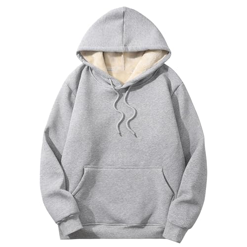 Gnveub - Sudaderas para mujer, informal, de invierno, con forro polar, con capucha, grueso, con bolsillos, camisetas de béisbol (GY1, S), Gy1., S