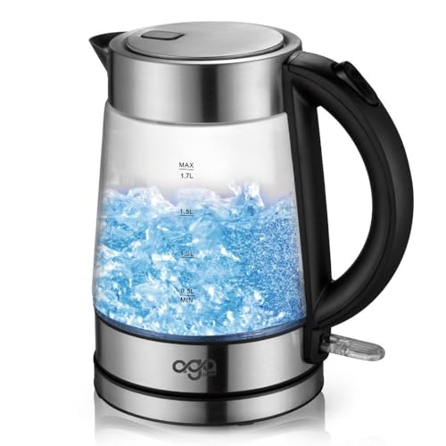 Hervidor Eléctrico de Vidrio Borosilicato 1.7L Plata miniatura 1
