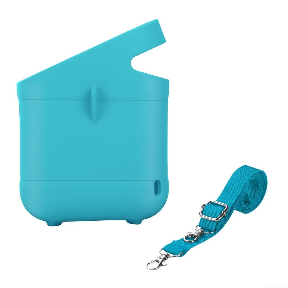 Housse en silicone souple réglable avec bretelles pour lecteur audio Toniebox 2, housse de protection avec design ajusté pour le voyage avec boutons et ports faciles (vert)