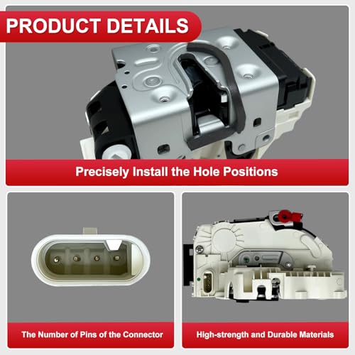 Image of 4 Pins Rear Left Driver Side Door Latch Lock Actuator Compatible with Dodge Durango /Jeep Grand Cherokee 2011-2020,Replace for 4589923AF, 4589923AG, 4589923AH, 04589923AH