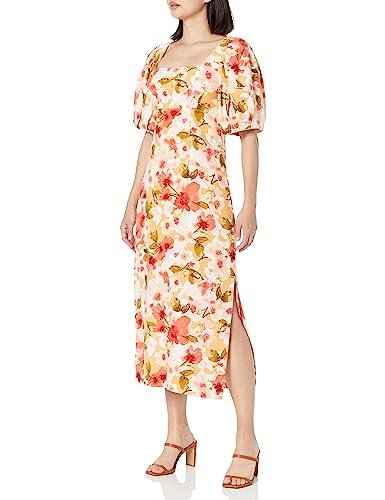Geek Bar Pulse X Won't Charge Moon River Women's Square Neck Puff Sleeve  MIDI Dress,