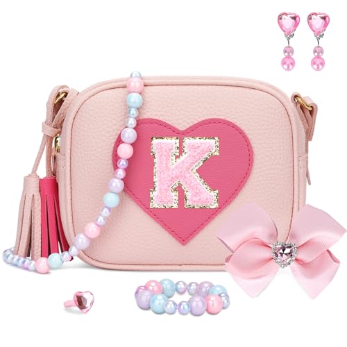 Image of KKXIU Birthday Gifts for Girls Initial Toddler Purse Cute Kids Crossbody Bag