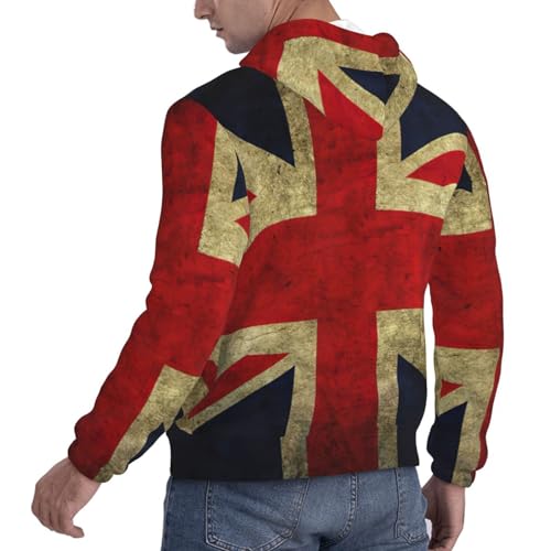 British Flag Men'S Casual Sweatshirt Hoodie, Long Sleeve Hooded Pullover With Pocket And Drawstring4