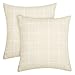 Amazon Brand - Umi Funda Cojín Tela Suave de Almohada para Sofá 2 Piezas 45x45cm Beige