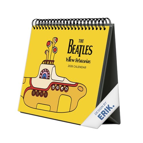 Grupo Erik Calendario sobremesa 2026 The Beatles - Almanaque de mesa 2026 Con espacio para Anotar, Vista Mensual global, Ilustraciones y Base resistente (19,5 x 16,5cm)