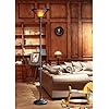 Cal Lighting BO-469 Floor Lamp | Mica Glass Shades Rust Finish | 71" Torchiere Style Lighting