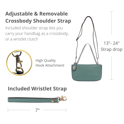 Image of Joy Susan Women's Fashion Purse Mini Crossbody Wristlet Clutch Handbag - Ultramarine Green