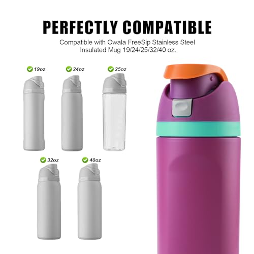 PEUTIER 2pcs Replacement Button Compatible with Owala FreeSip 24oz 32oz, BPA-Free Water Bottle Lid Mouth Push Button Switch Replacement Parts for Owala 16/19/24/32/40oz Bottle Accessories, Grey - Image 5