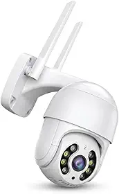 Câmera de Segurança Externa Wi-Fi PTZ IP66 com Visão Noturna Colorida, Sirene e Luz de Alerta, Áudio Bidirecional, H.265, Cartão TF 128GB