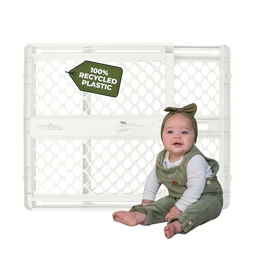 Toddleroo by North States - Renew 100% Recycled Plastic Baby Gate for Doorway; Sturdy for Indoor & Outdoor Use: Pressure Mounted, No Drill Gate; Made...
