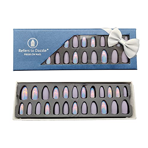 Fantsccy 24pcs Faux Ongles Autocollants Faux Ongles Avec Colle Press on Nails Faux Ongles à Coller Faux Ongles French Manicure Capsules Colle Courts Press on Nails Kit Faux Ongles Court Avec Colle