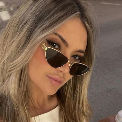 Vintage Metal Cat Eye Sunglasses Women Retro Small Frame triangle Sun Glasses Female Eyewear Shades for Lady3