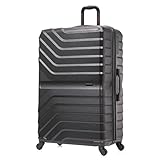 InUSA AURUM Hardside Luggage with Spinner Wheels | 32 in Durable Lightweight Extra Large Checked Suitcase for Travel | Zipper Suit Case with Gel Handles and Trolley | Black
