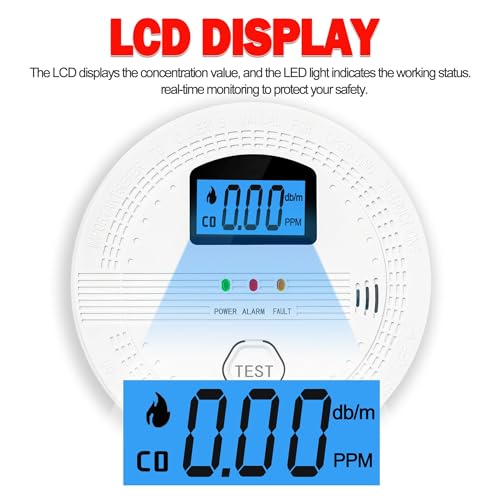 Digital Smoke & CO Alarm, Battery-Powered with LCD Display