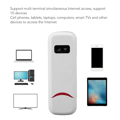 Image of gernie WiFi Router, 4G LTE USB Travel Hotspot, High Speed Portable Plug and Play Up to 10 Users WPA WPA2 WiFi Encryption 4G WiFi Modem Dongle with SIM Card Slot for Phone Laptop, gernie8fohm1v4bn