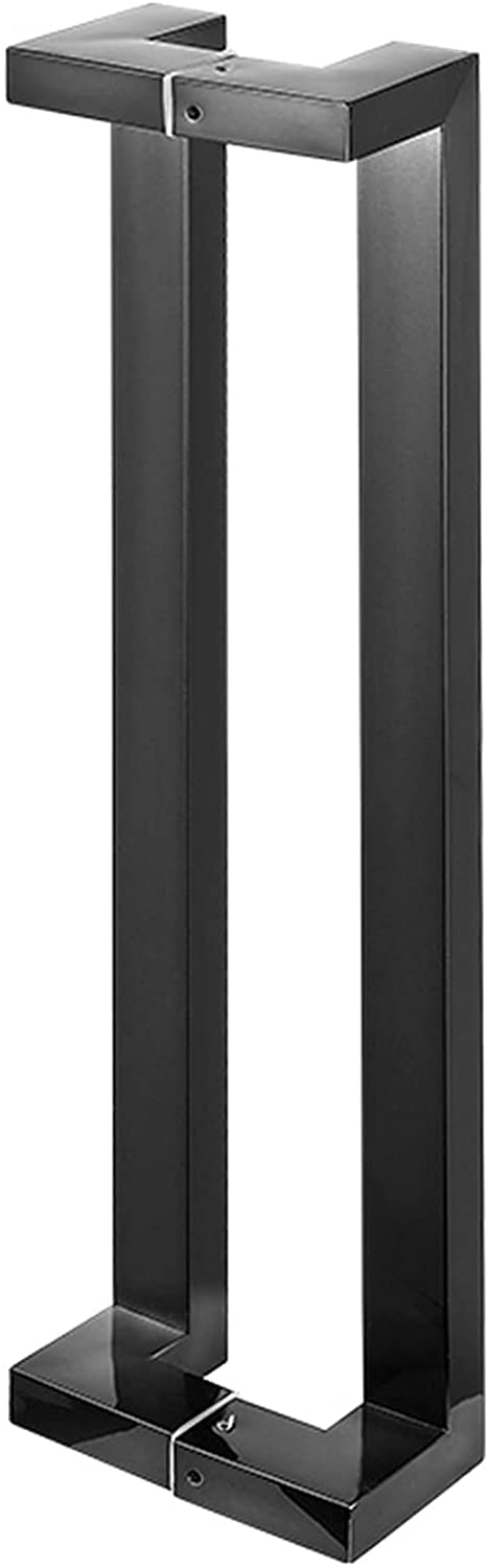 ADGCFKOP Shower Door Handle, Gold Two Sided Glass Door Handle,Heavy Duty Stainless Steel Bathroom Shower Pull Push Door Handles Sliding Barn Door Handle with Fittings(Black,80cm/31.5in)