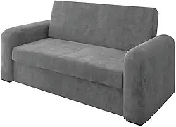 Sofá Cama Versátil 2 Lugares Veludo Selmer (CINZA)