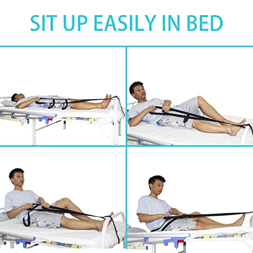 Kkaffe Bed Ladder Straps With Handles, Bed Ladder Assist, Pull Up Assist Device With Handle Strap, Rope Ladder Helper, Sit Up Hoist For Elderly,Senior, Injury Recovery Patient, Pregnant, Handicap #TOP1