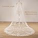 EllieWely Long 2 Tier Lace Wedding Bridal Veil Chapel Length F02 2.3 M Ivory