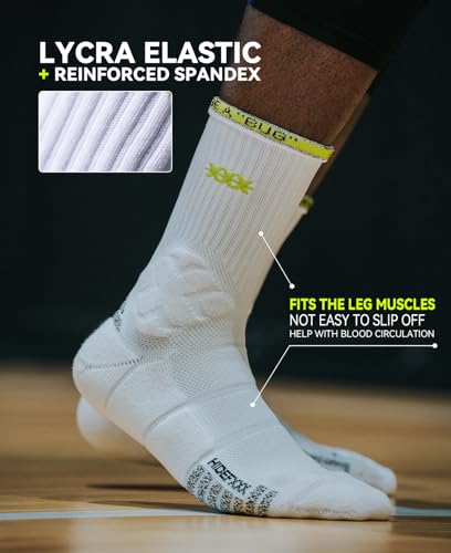 Basketball Socks for Men, Performance Cushioned Men's Athletic Crew Socks with Anti-Slip | Player Edition ProX |4