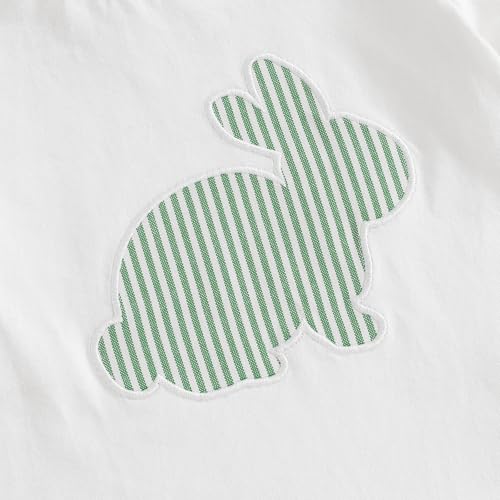 Image of Toddler Baby Boy Easter Rabbit Outfit Short Sleeve Bunny Carrot Smocked T-shirt Elastic Waist Shorts Summer Clothes