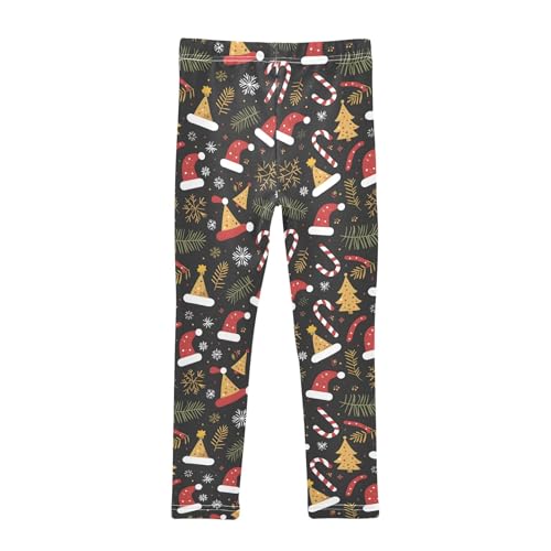 senya Girls Printed Leggings Yoga Pants Christmas Hat Snow Pattern for Kids in 4t to 10 Years, 4T2