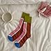 Crew Socks for Women Vintage Striped Socks Layer-Look Design Cozy Fashion Sock for Christmas Winter Indoor-Outdoor