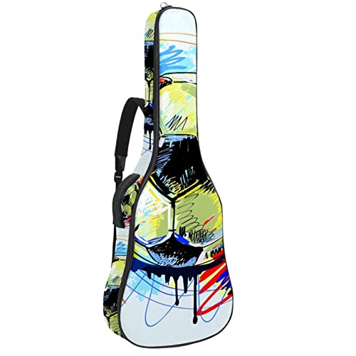 Housse imperméable en tissu Oxford pour guitare avec bandoulière réglable - Les Beatles, Paul McCartney, John Lennon, RIngo Starr, George Harrison Housse imperméable en tissu Oxford pour guitare avec bandoulière réglable