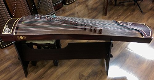 Dunhuang Indian Rosewood Zitan Guzheng with Master Xu Signature and Silverthread Inlay 698JM - Image 3