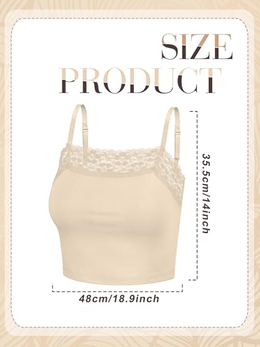 Bencailor 6 Pcs Women's Lace Camisole Spaghetti Strap Bralettes Crop Tops Half Cami Bandeau Tank3