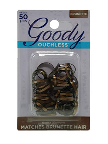 Goody WoMens Ouchless Latex Elastics, Brunette, 50 Count