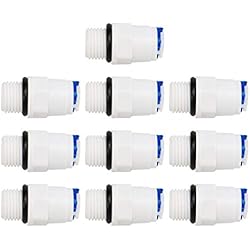 Montaje De Osmosis sourcing map Rápida Conexión Agua Purificador Tubo Montajes Empuje Conector Agua Manguera Tubo Juntas para RO Inversa Ósmosis Sistema Recto, 1/4 ´´BSP macho -1/4´´ Tubo OD