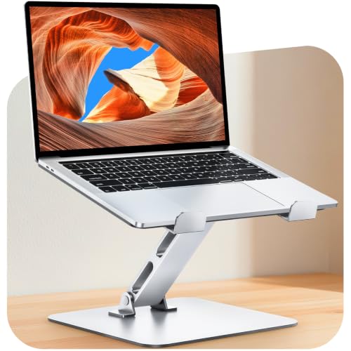 Niweya Adjustable Ergonomic Laptop Stand for Desk, Foldable Computer Stand, Stable Aluminum Lectern...