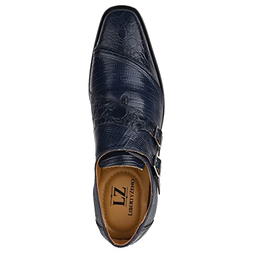 Image of LIBERTYZENO Mens Hornback Print Genuine Leather Lace Up Oxford Dress Shoes