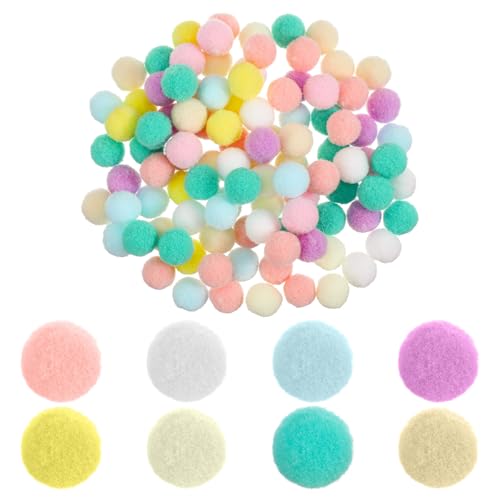 Tyqour 200 Pièces mini pompons loisirs créatifs 15mm Multicolores Craft Petit Pompon,Enfant DIY...