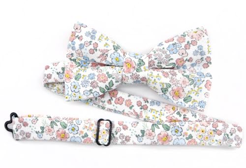 Image of Colorful Fun Pattern Pre-Tied Bow Tie Mens Floral Space Adjustable Bowtie