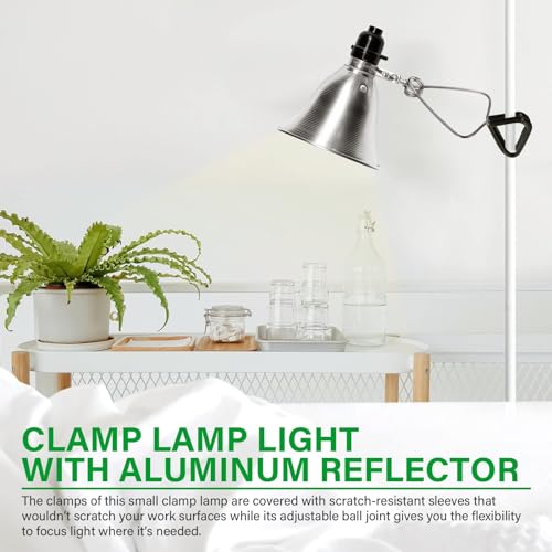 Simple Deluxe Clamp Lamp Light Socket with 5.5 Inch Aluminum Reflector, Suit for Max 60 Watt Lamp (No Bulb Included) with 18/2-Gauge 6 Feet Cord, 4-Pack