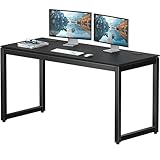 SHW 55-Inch Commercial-Grade Office Computer Desk, 140 x 60 cm, Black